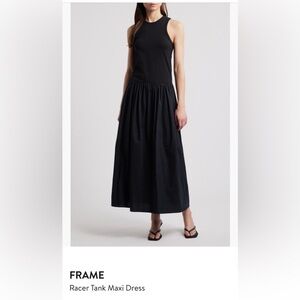 Frame Black Racer Tank Maxi dress with pockets size LG.